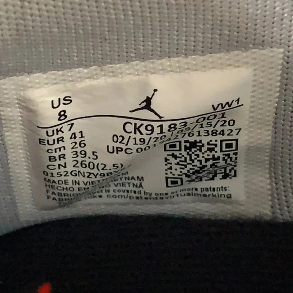 Jordan Zoom '92 Black Cement Women’s 10 Men’s 8 New - Picture 9 of 9